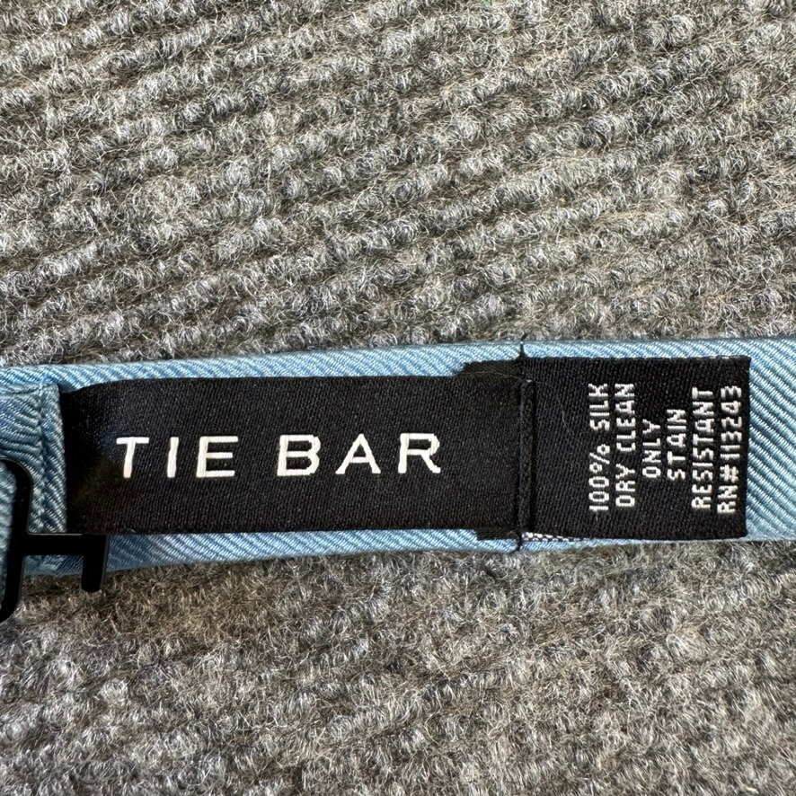 Tie Bar Mens Light Blue Silk Twill Self Tie Bow Tie Adjustable Stain Resistant — image 4 of 7